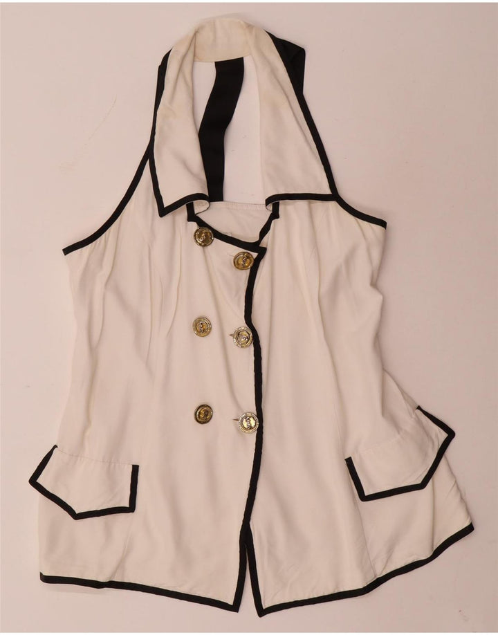 Gilet da donna Joseph Ribkoff UK 16 grande in viscosa bianca
