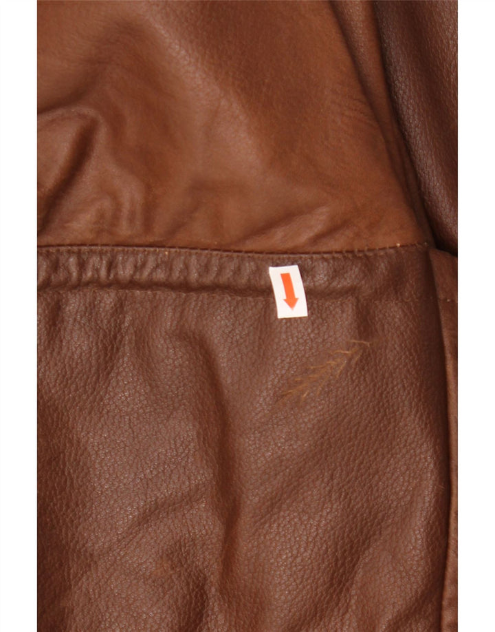 Giacca in pelle da uomo VINTAGE UK 42 XL in pelle marrone