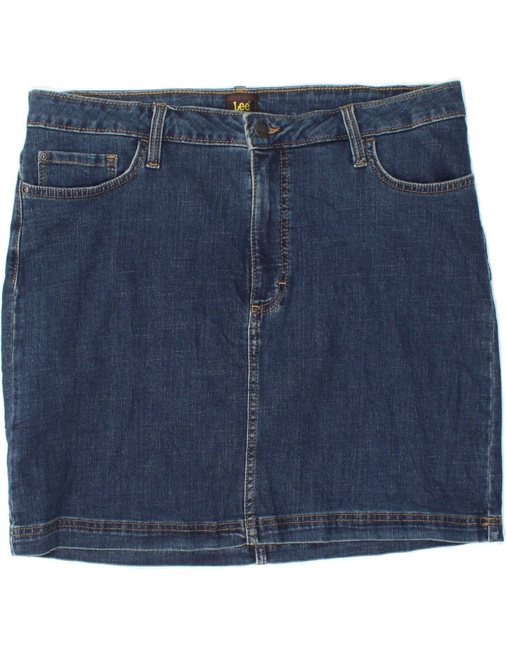 LEE Womens Mini Denim Skirt US 18 2XL W40 Blue Cotton Vintage Lee and Second-Hand Lee from Messina Hembry 