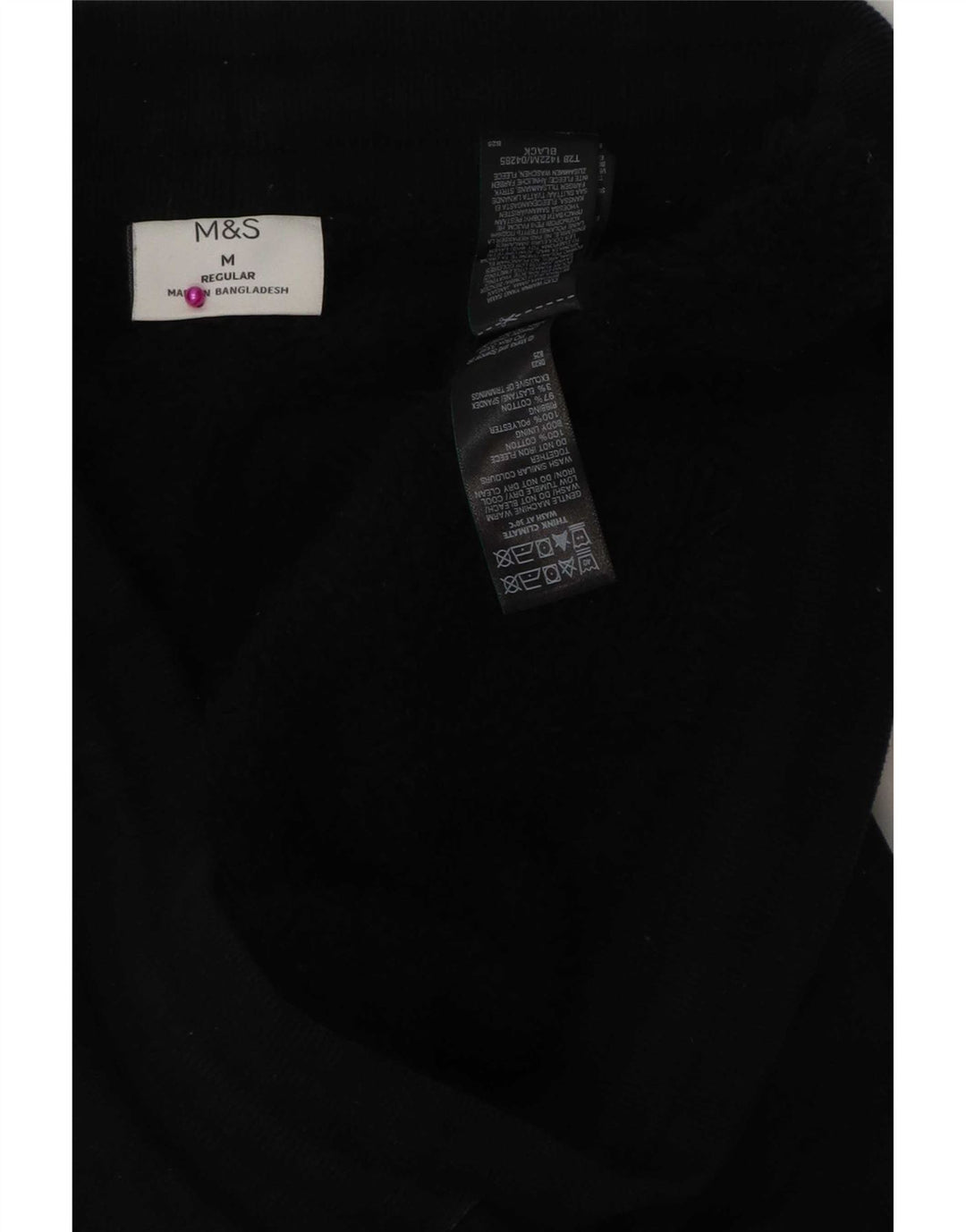 Pantaloni da tuta regolari da uomo Marks & Spencer, colore nero medio