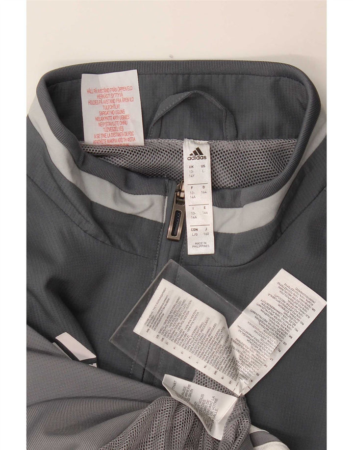 Giacca da tuta Adidas Climalite da ragazzo, 13-14 anni, colore grigio