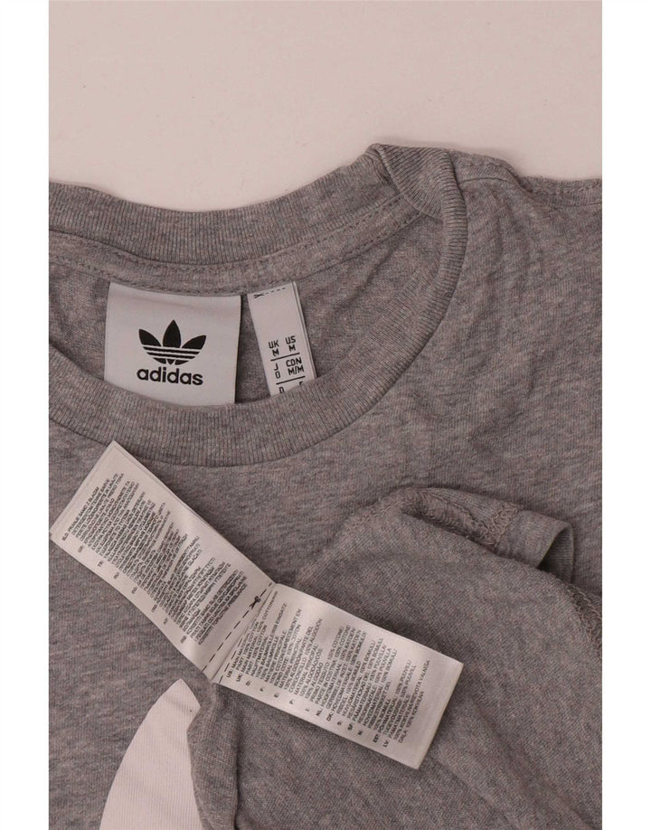 T-shirt grafica da uomo Adidas Top in cotone grigio medio