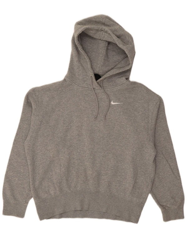 Felpa con cappuccio oversize da donna NIKE UK 6 XS in cotone grigio