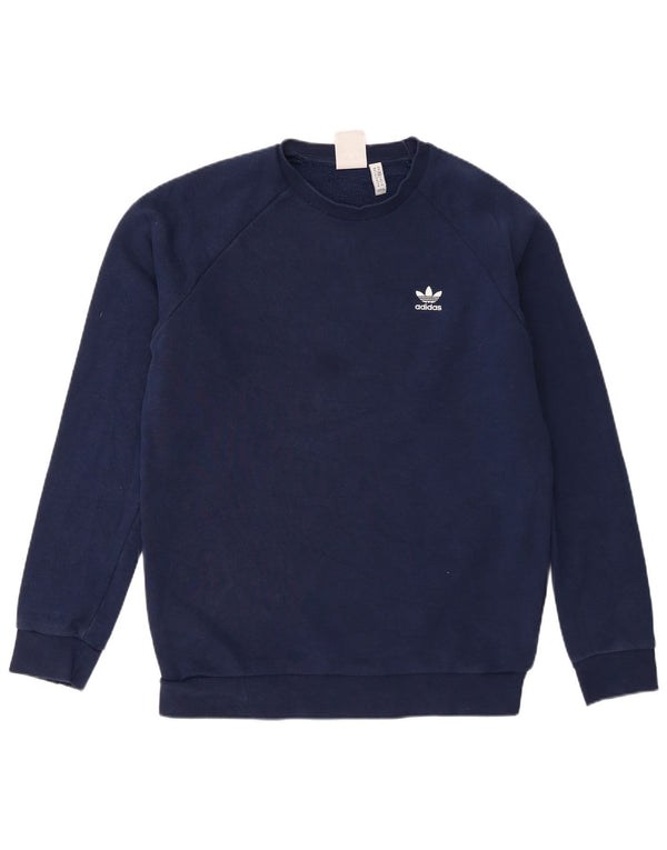 Felpa da uomo Adidas maglione medio blu navy in cotone
