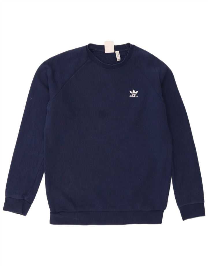 Felpa da uomo Adidas maglione medio blu navy in cotone