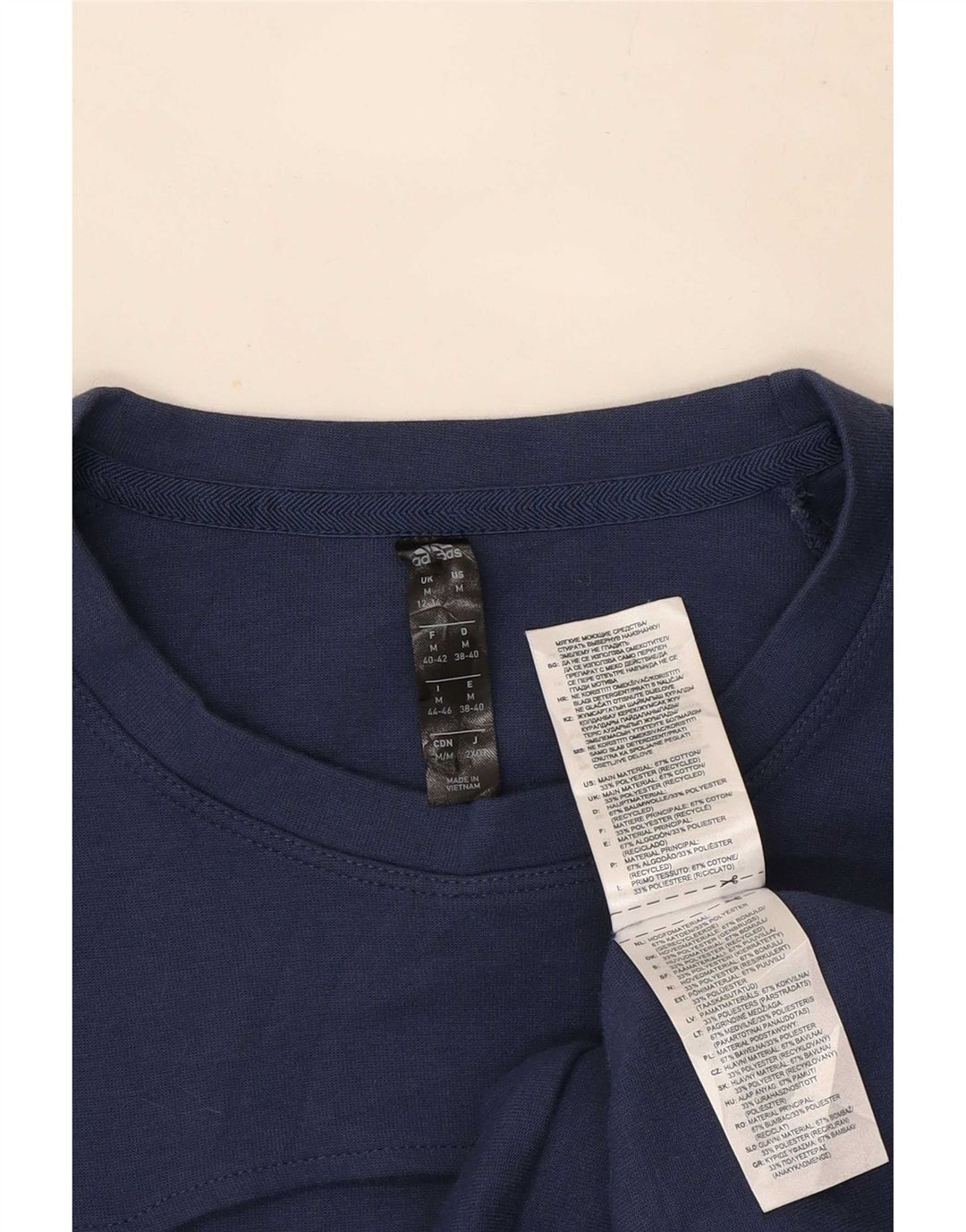 Felpa da donna Adidas Jumper UK 12/14 Medium Navy Blue Cotton