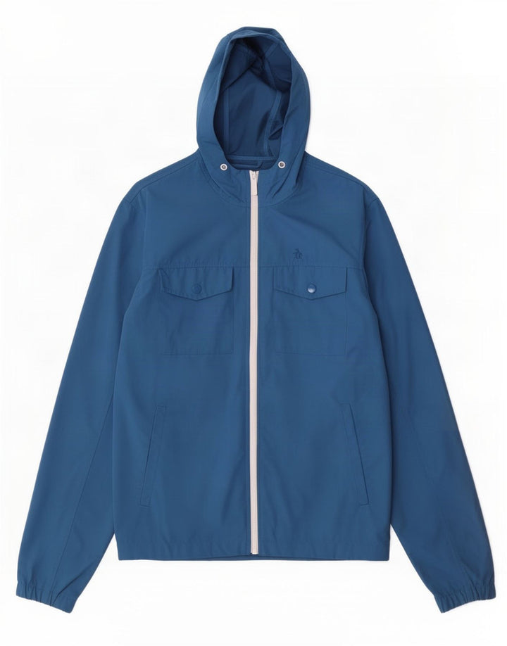 Giacca antipioggia da uomo con cappuccio Penguin UK 36 Small Blu Poliestere