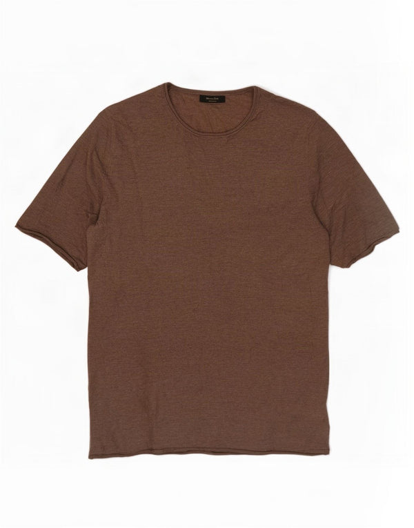 Maglione maglione girocollo da donna Massimo Dutti UK 10 piccolo marrone