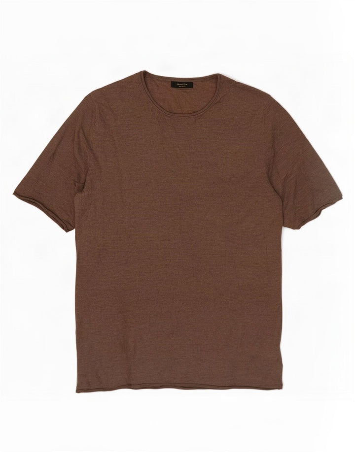 Maglione maglione girocollo da donna Massimo Dutti UK 10 piccolo marrone