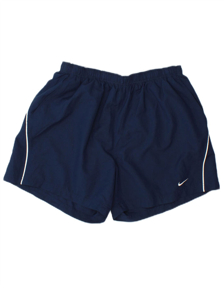Pantaloncini sportivi Nike da uomo XL in poliestere a righe blu navy