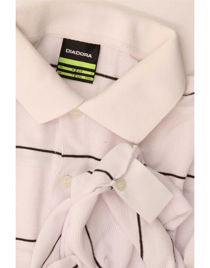 Polo Diadora Uomo Small Bianca a Righe