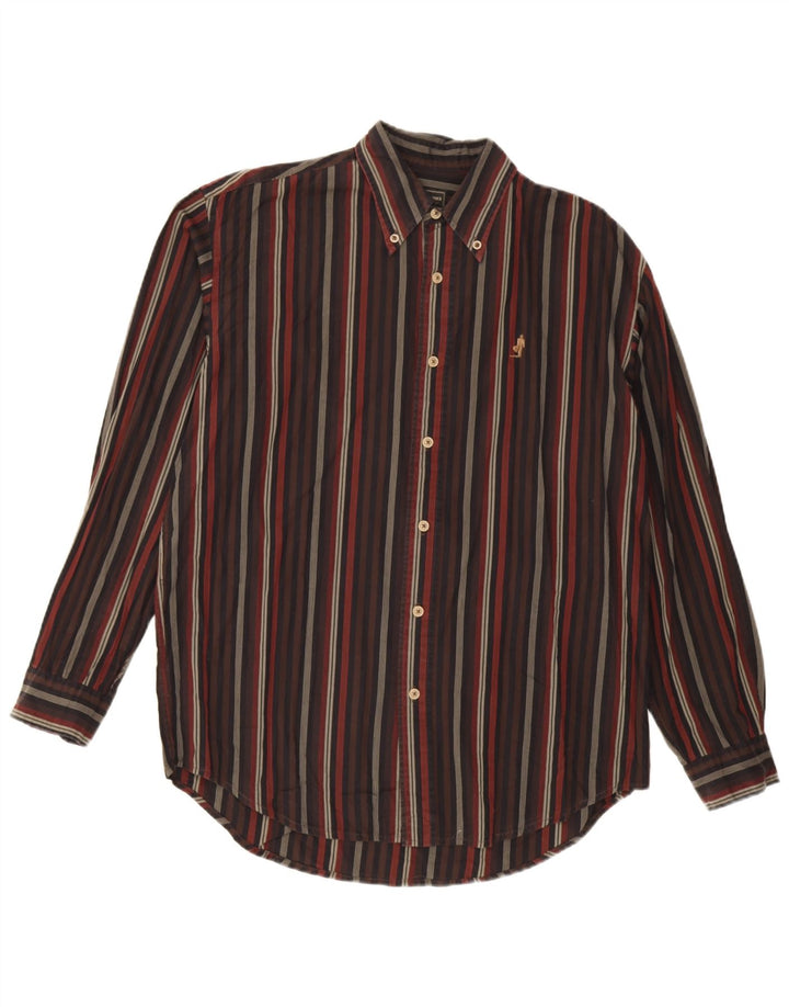 Camicia da uomo Marlboro Classics in cotone a righe medie multicolore