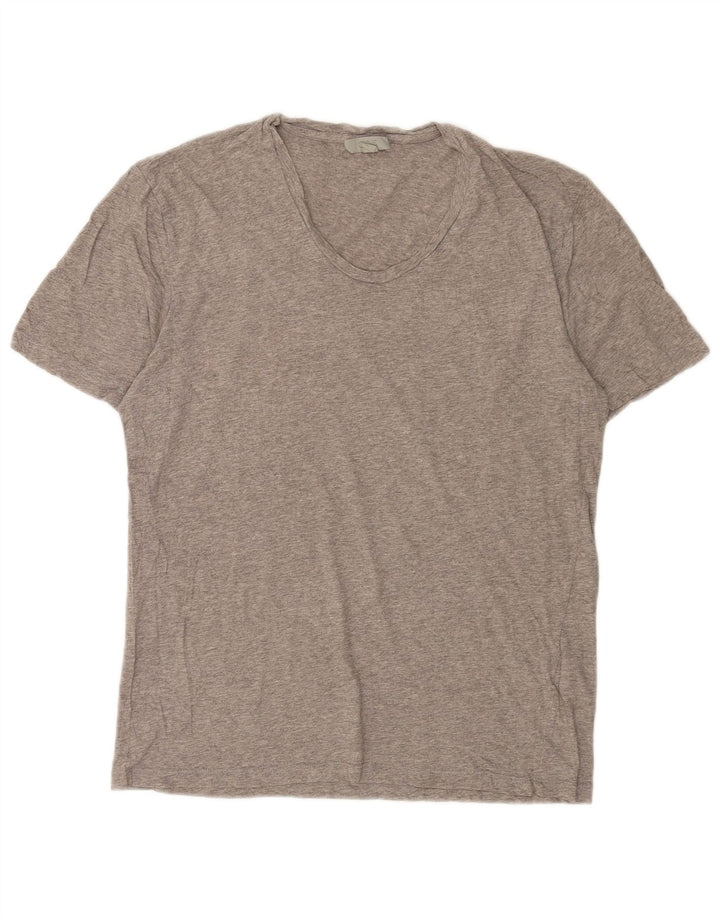 T-shirt da uomo Cos Top in cotone mélange grigio medio