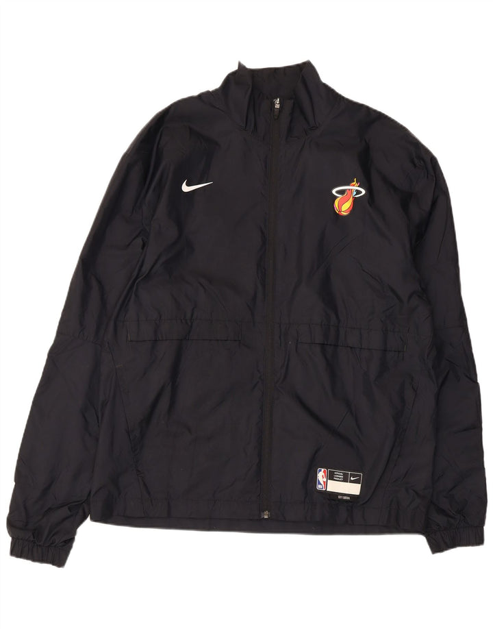 Giacca da tuta da uomo Nike Miami Heat, giacca media, nylon color block nero