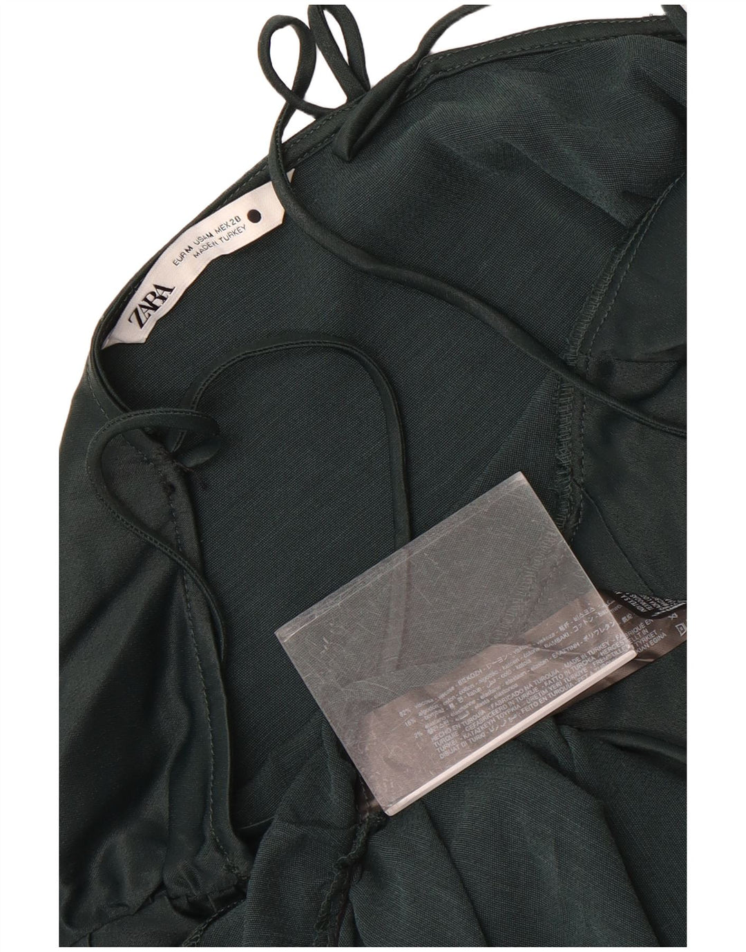 Abito sottoveste da donna Zara UK 12 viscosa verde medio