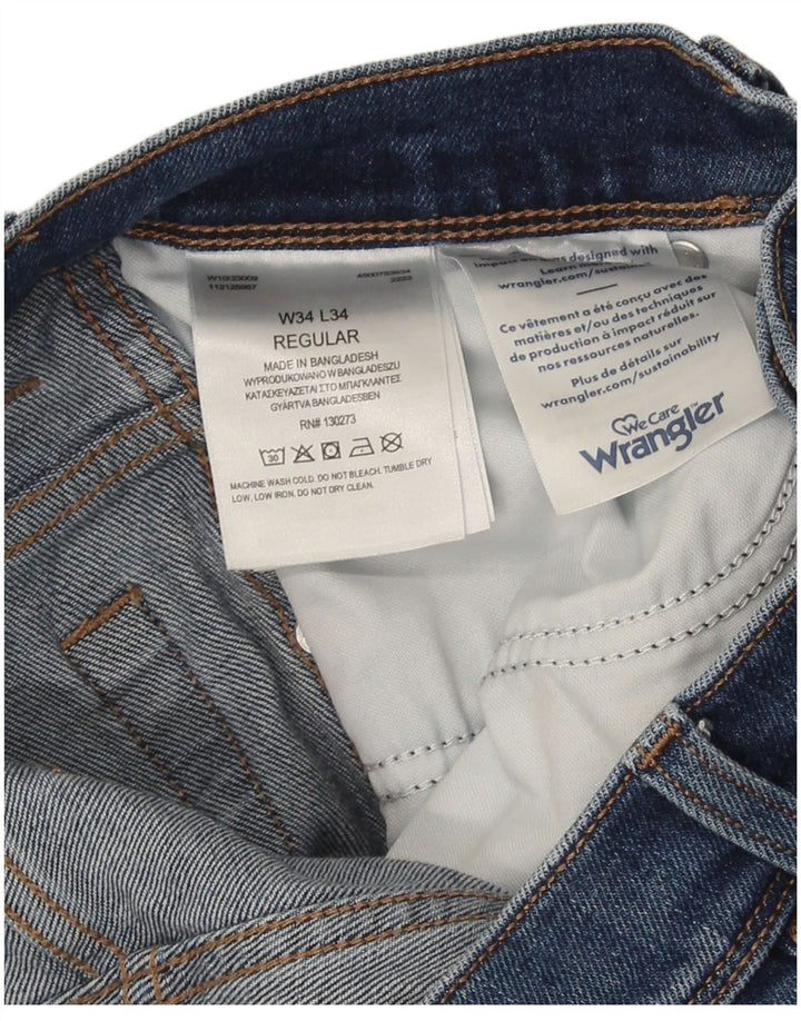 Jeans dritti da uomo Wrangler W34 L34 cotone blu