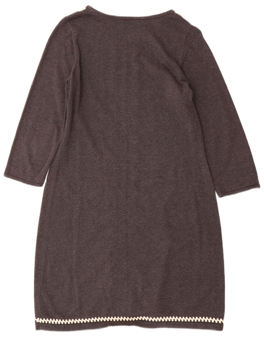MONSOON Abito maglione da donna con maniche a 3/4 UK 12 Cotone grigio medio