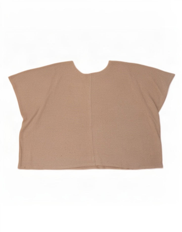 Blusa oversize da donna Zara Top UK 14 Viscosa beige medio