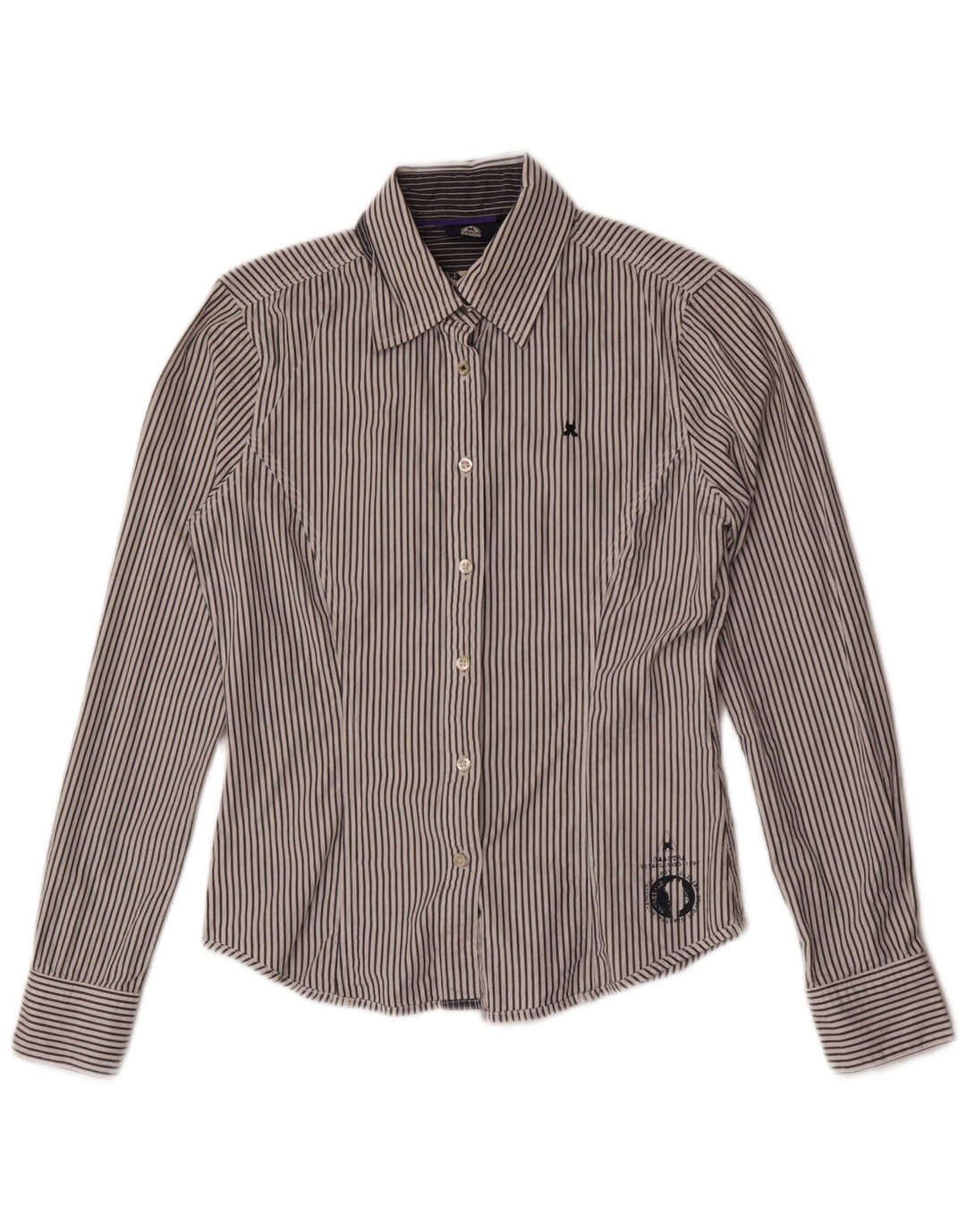 Camicia da donna Gaastra UK 10 piccolo cotone gessato grigio