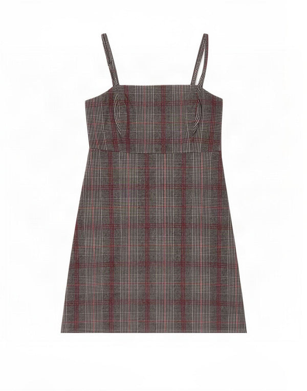 Abito sottoveste Hollister da donna UK 4 XS in cotone grigio a quadri