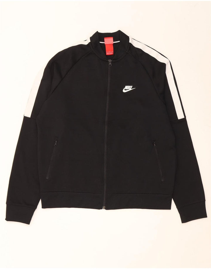 Giacca da tuta da uomo Nike, giacca grande, in poliestere color block nero