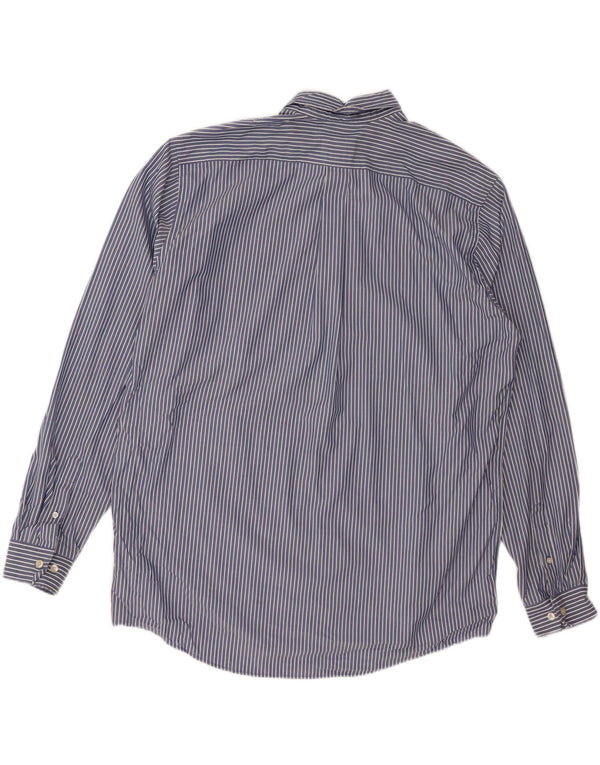 EDDIE BAUER Camicia alta da uomo XL Cotone gessato blu