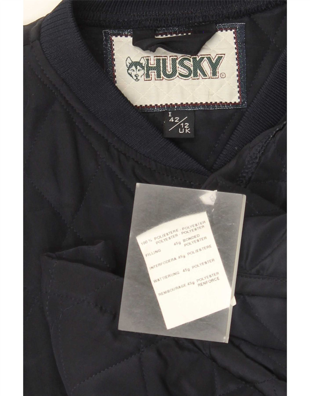 Giacca trapuntata da donna Husky UK 12 poliestere medio blu navy