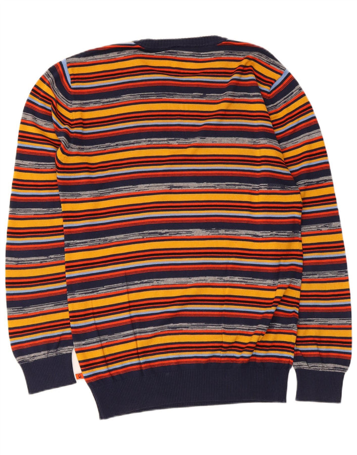 Maglione da uomo girocollo Benetton in cotone a righe medio multicolore