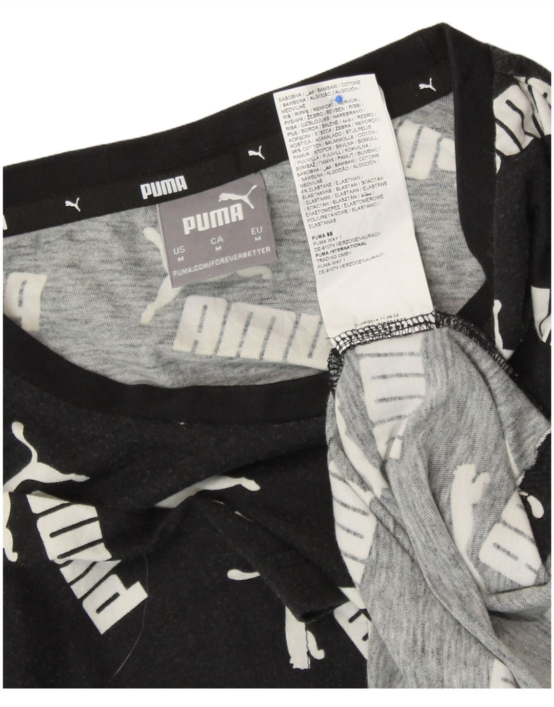 T-shirt grafica da uomo PUMA Top in cotone nero medio