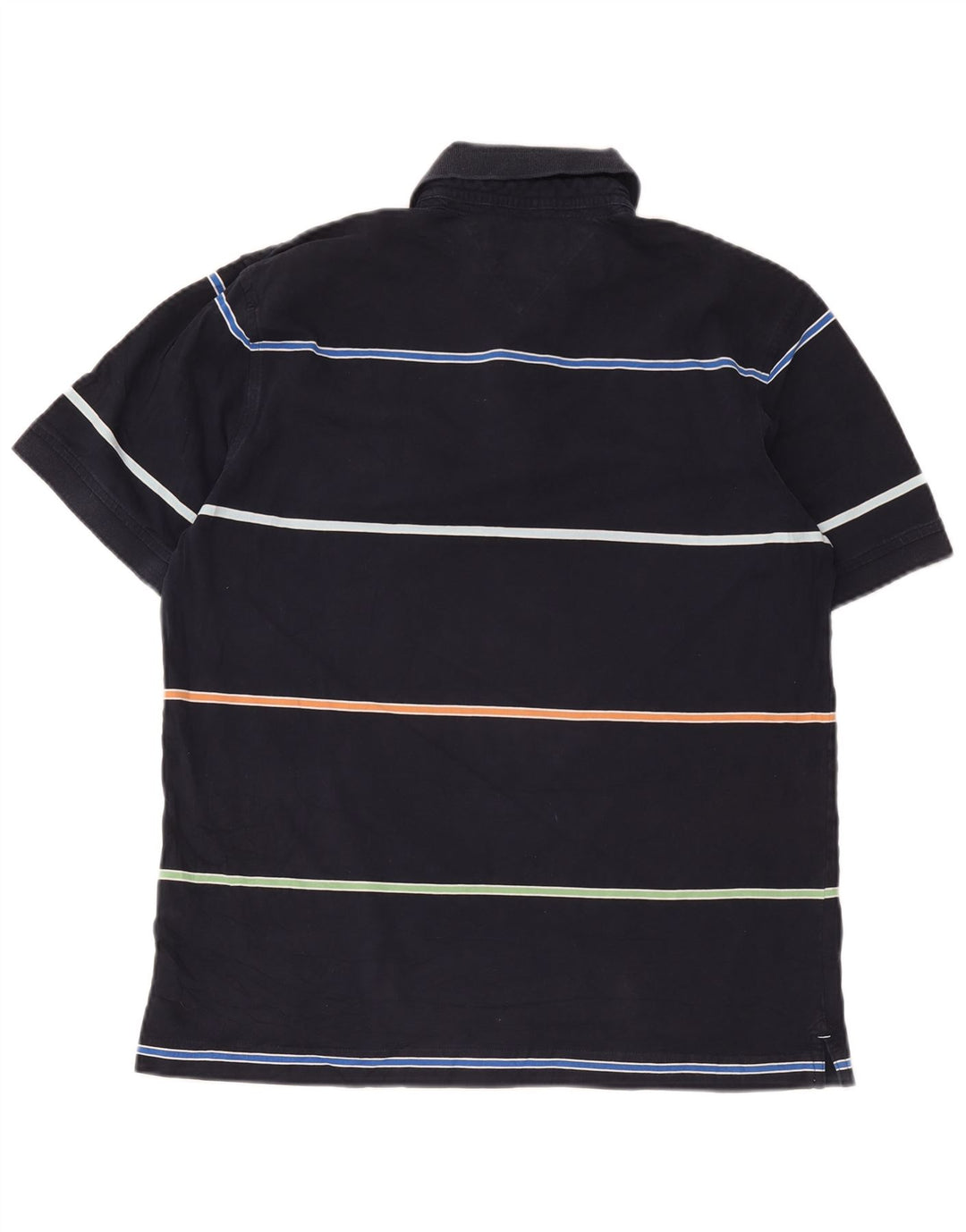 Polo da uomo Tommy Hilfiger media cotone a righe blu navy