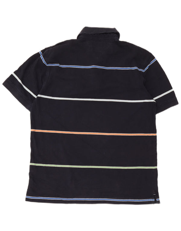 Polo da uomo Tommy Hilfiger media cotone a righe blu navy