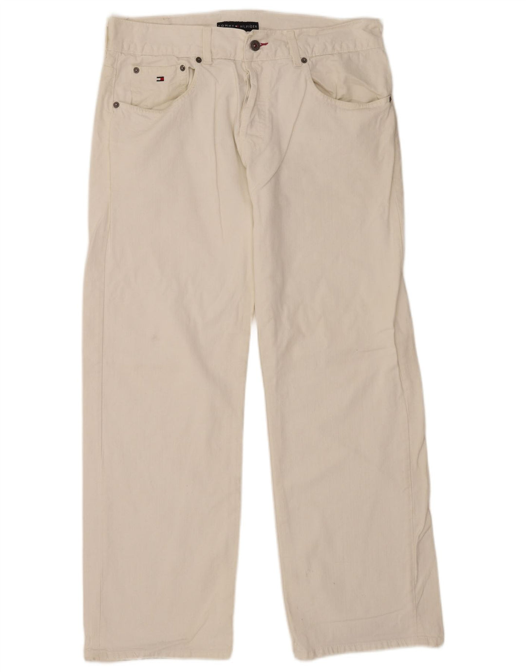 Jeans dritti da uomo Tommy Hilfiger W36 L30 cotone bianco