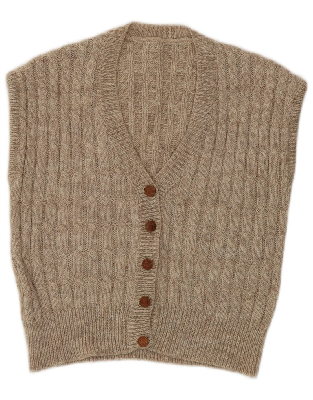 Maglione cardigan da donna vintage UK 14 Beige medio