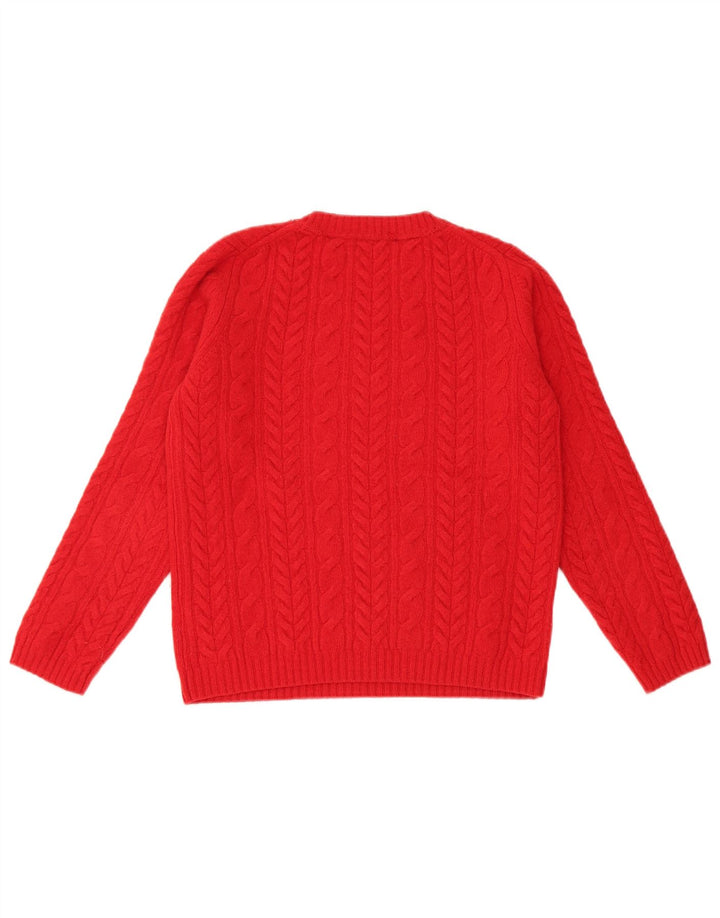 Maglione maglione girocollo da donna Tommy Hilfiger UK 12 lana rossa media