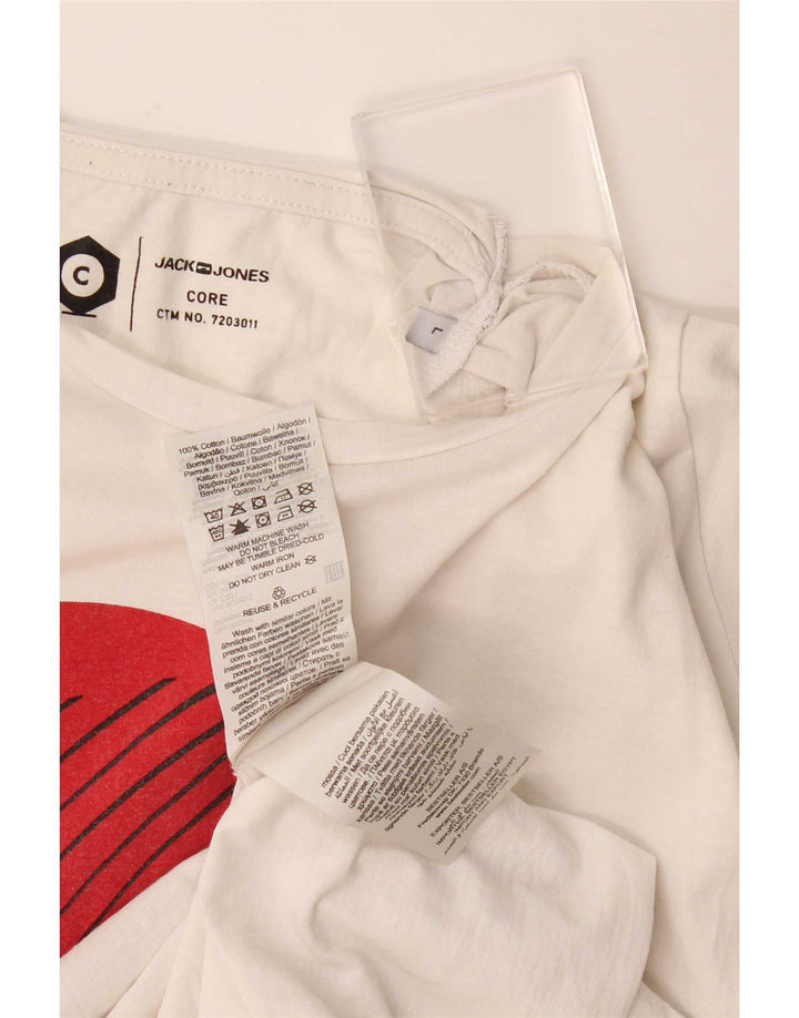 Jack & Jones T-shirt grafica da uomo grande in cotone bianco