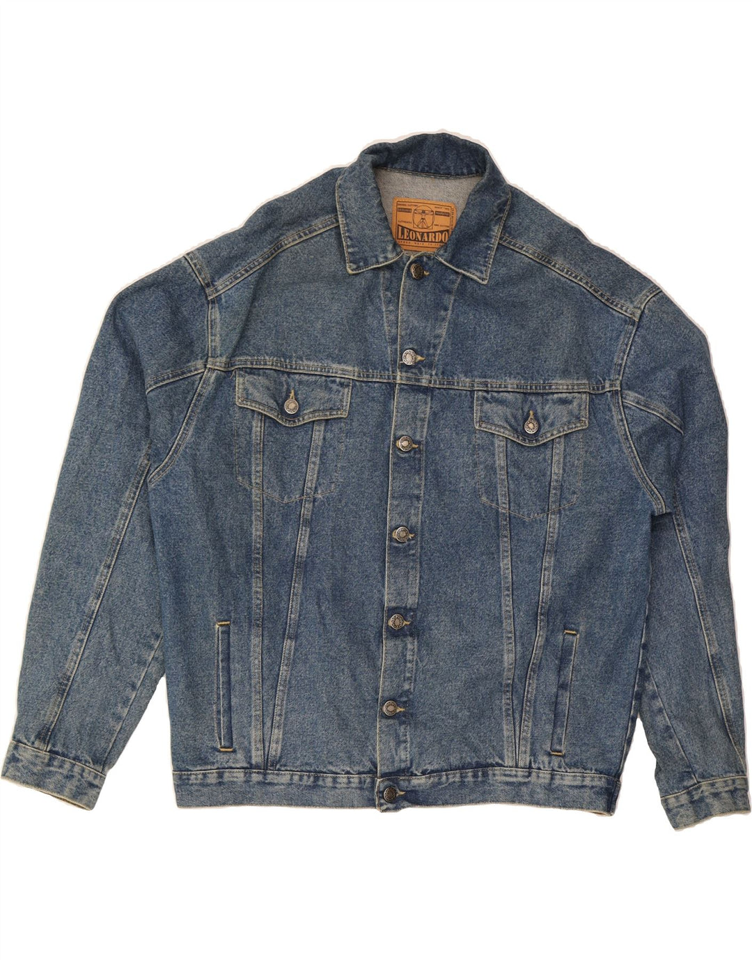 Giacca di jeans da uomo VINTAGE UK 40 grande cotone blu
