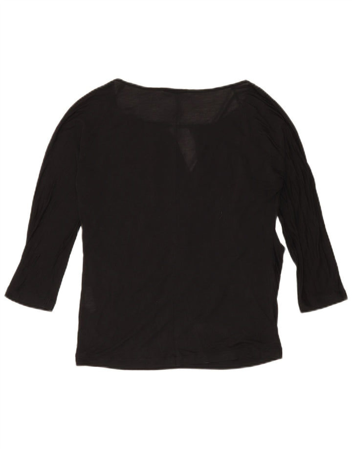 Max & Co. Top da donna manica 3/4 UK 14 seta nera media