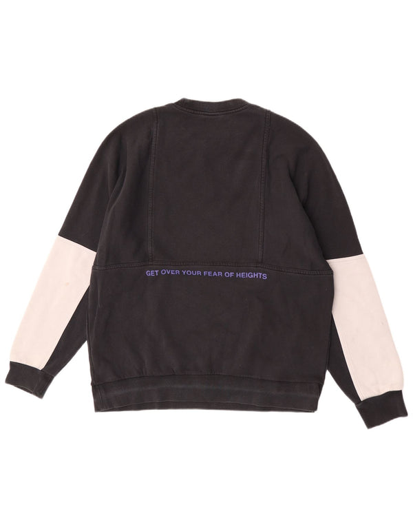 Felpa Nike da uomo, grande, in cotone color block nero