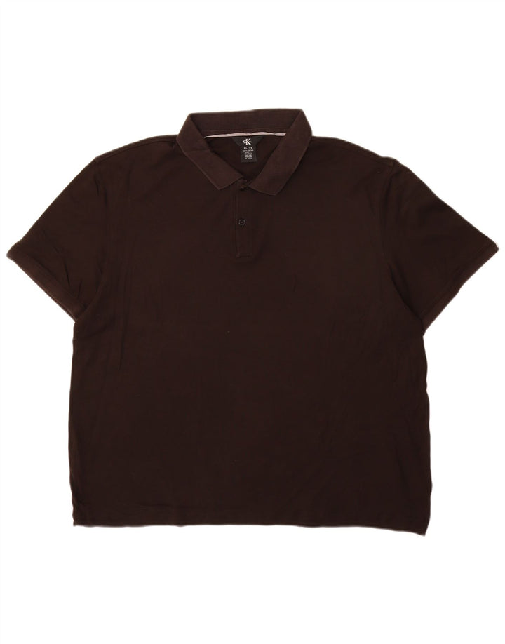 CALVIN KLEIN Mens Polo Shirt XL Black Cotton
