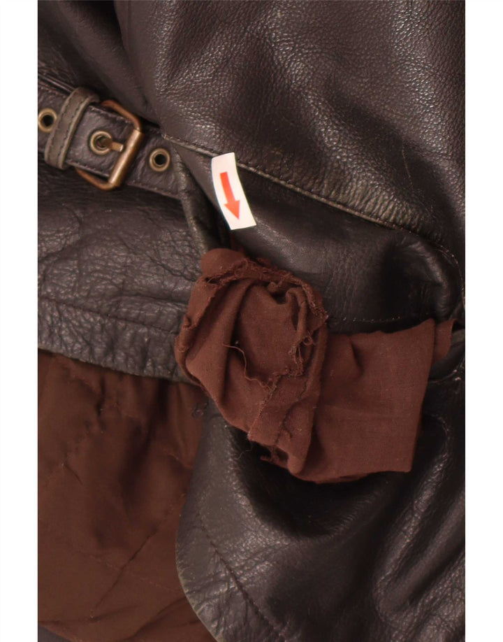 Giacca in pelle da uomo Bomb Boogie UK 36 piccola marrone