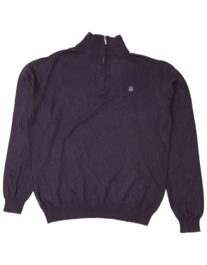 Maglione da uomo Harmont & Blaine con zip e collo grande blu navy