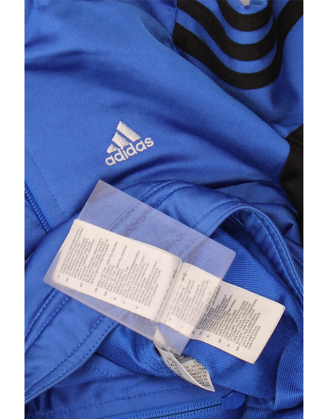 Giacca da tuta da ragazzo Adidas 7-8 anni in poliestere color block blu