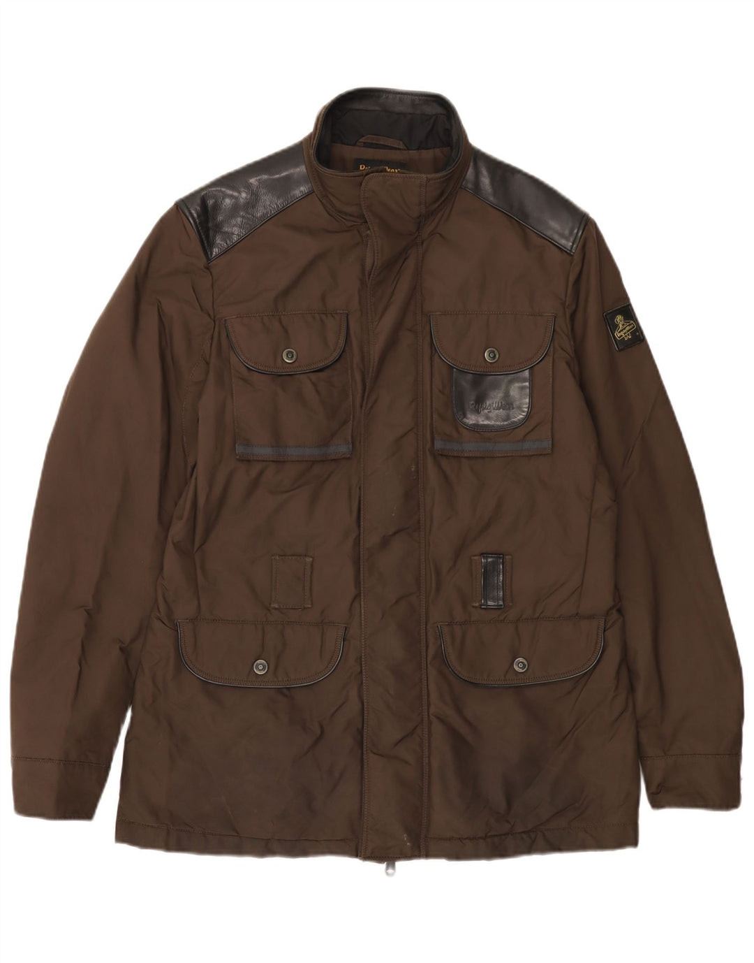 REFRIGIWEAR Giacca multiuso da uomo UK 40 Large Marrone Colourblock Poliammide