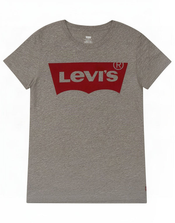 Levi's Womens Graphic T-Shirt Top UK 6 XS Grey Flecked Cotton