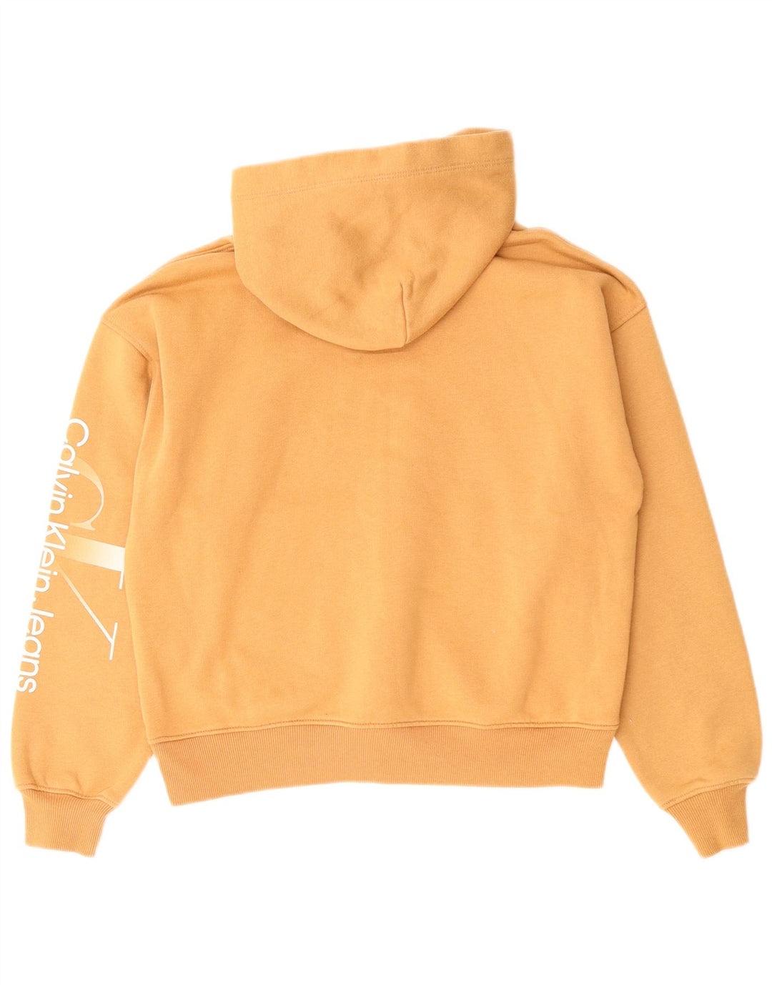 CALVIN KLEIN JEANS Maglione oversize con cappuccio da donna UK 10 piccolo Beige