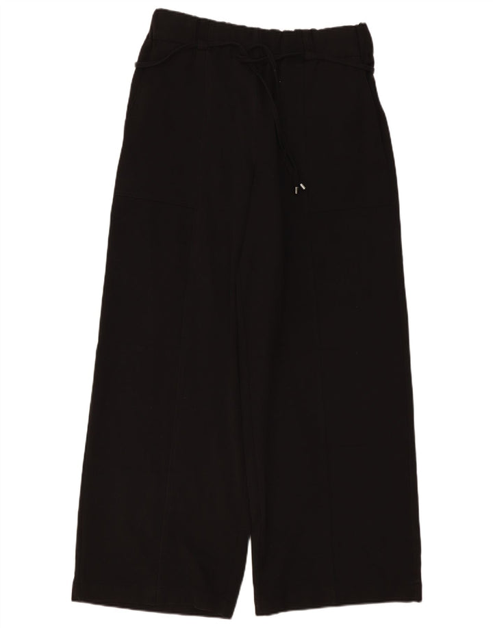 Pantaloni casual a gamba larga da donna Zara Large W30 L31 poliestere nero
