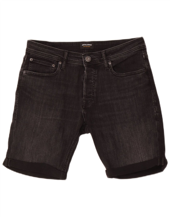 Pantaloncini di jeans da uomo Jack & Jones medi W32 cotone nero
