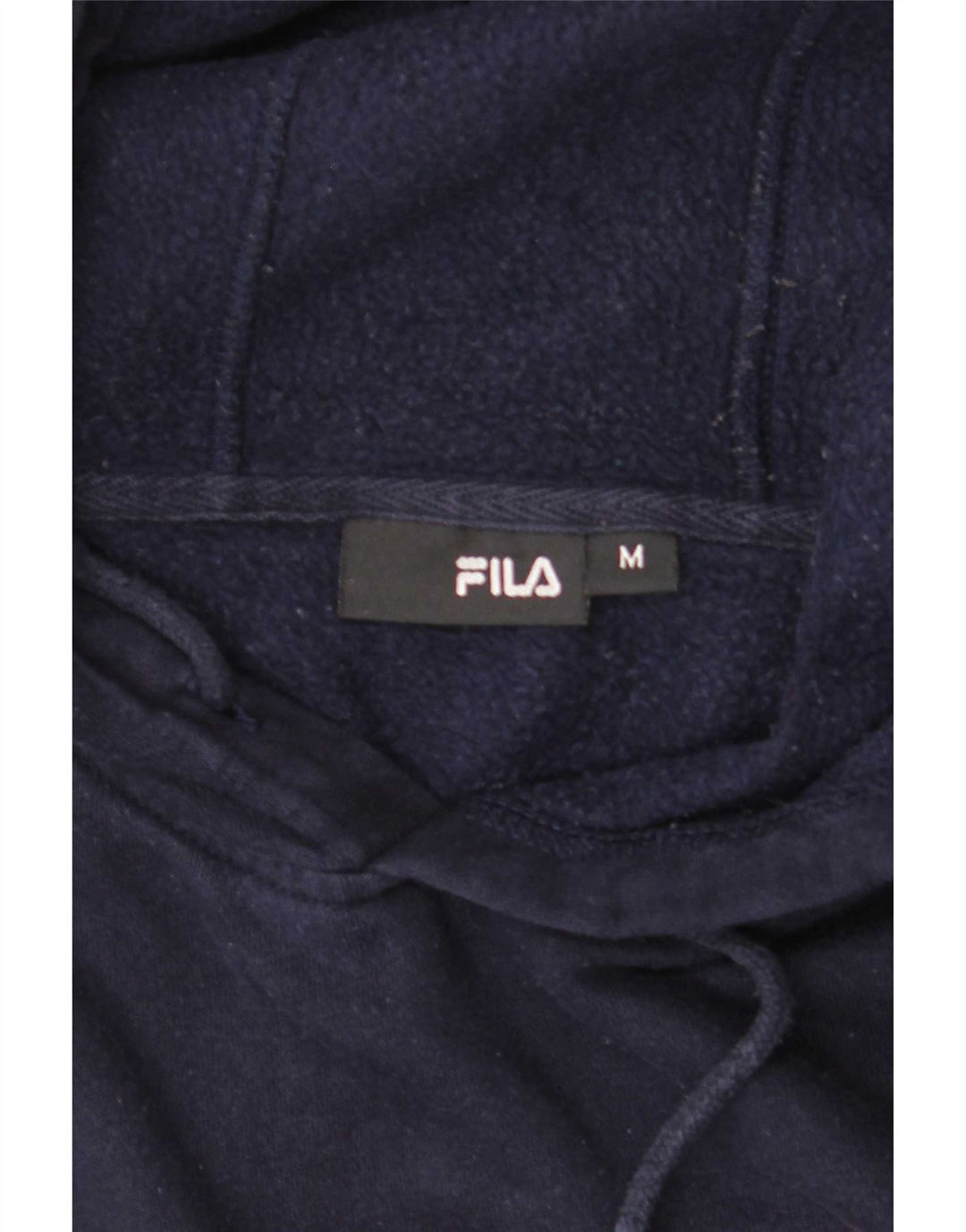Maglione con cappuccio grafico da uomo Fila in cotone blu navy medio