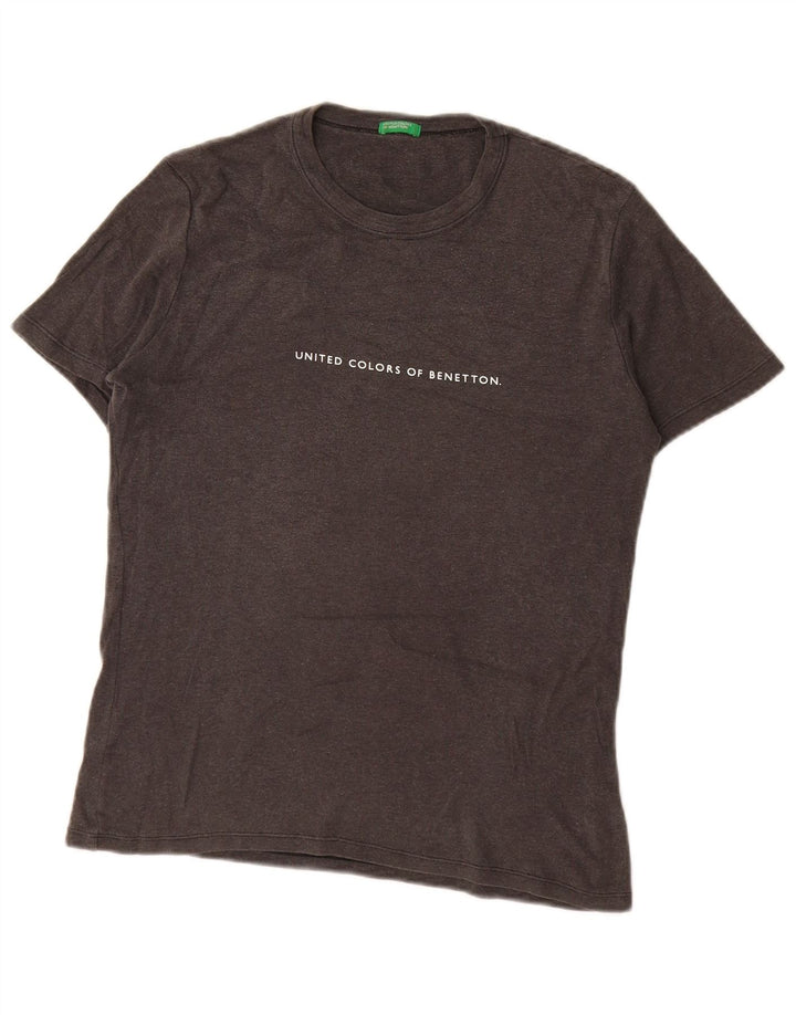 T-shirt grafica da donna Benetton Top UK 16 grande grigia