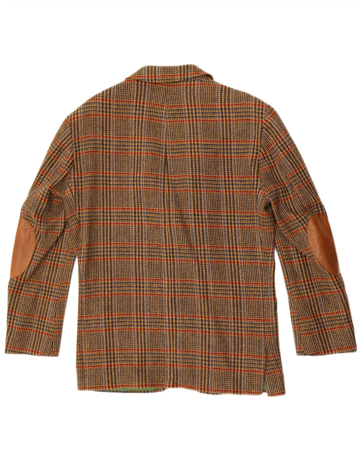 Giacca blazer lunga da uomo Wellington UK 40 grande pied de poule verde